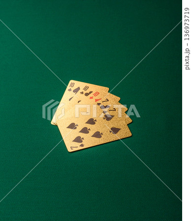 Casino, cards and chips on a colored background, poker and blackjack. Cards and chips Casino, cards and chips on a colored background, poker and blackjack. Cards and chips 136973719
