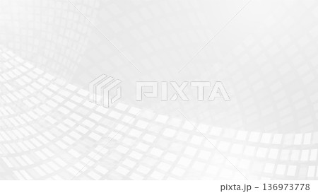 シルバーグレーのグラデーションと透明長方形帯の先進デジタル背景 右上余白16対9ビジネス素材 136973778