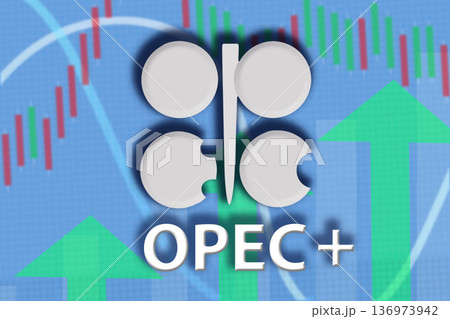 Opec plus. Rising oil prices. Reducing oil production raises prices. The oil crisis is causing an increase in prices for petroleum products. OPEC stock trends. rising oil prices 136973942