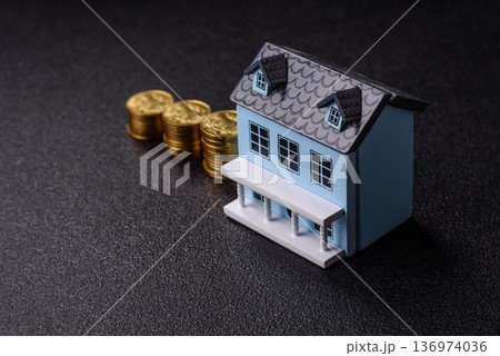 Real estate, conceptual background, buying, renting, investing, and business. Real estate 136974036