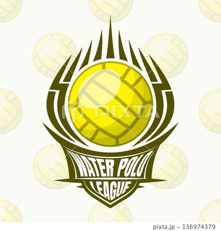 Water polo ball label design Water polo ball label design 136974379