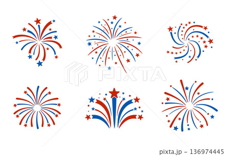 4th of July Fireworks Vector, Fireworks Svg, Firework Starburst Svg, Fireworks Vectors, 4th of July Element Vectors, 4th of July Fireworks Clipart, Fireworks Illustration. 136974445