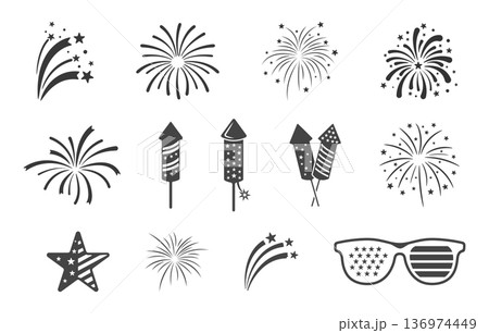 4th of July Svg, 4th of July Silhouette, Rocket Silhouette, Fireworks Clipart, Fireworks Vector, Firework Burst Silhouettes, Firework Rocket Silhouette -V02. 136974449
