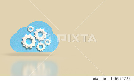 Cloud Computing Concept with Gears and Technology Automation 3d render Cloud Computing Concept with Gears and Technology Automation 3d render 136974728