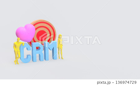 Creative CRM Strategy with Heart and Target Concept 3d render. Creative CRM Strategy with Heart and Target Concept 3d render. 136974729