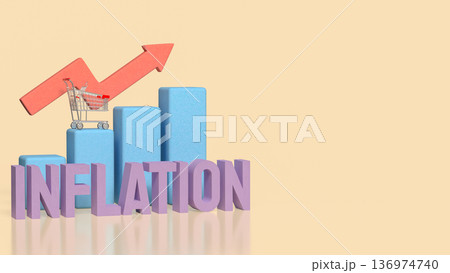 Inflation Growth and Rising Consumer Price Concept 3d render. 136974740