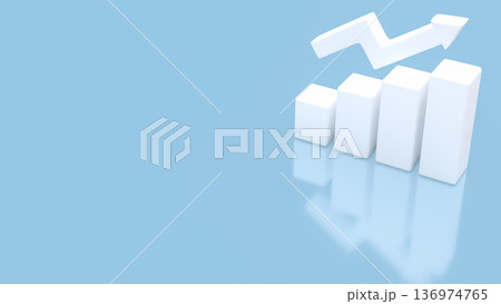 Rising Bar Chart with Upward Arrow Growth Concept 3d render. Rising Bar Chart with Upward Arrow Growth Concept 3d render. 136974765