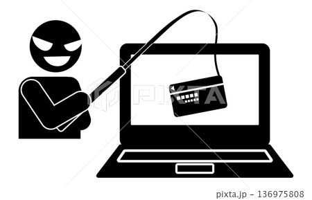 クレジットカード情報を盗むフィッシング詐欺のピクトグラム クレジットカード情報を盗むフィッシング詐欺のピクトグラム 136975808