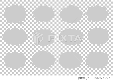 汎用性の高い灰色吹き出し素材【 吹き出し口移動可能 】 136975997