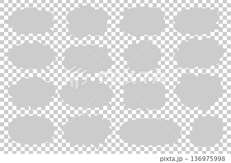 Easy-to-use gray speech bubble illustration [Speech bubble adjustment OK] 136975998