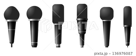Set of microphones in various shapes and sizes 136976087