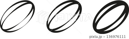 Abstract black and white oval patterns 136976111