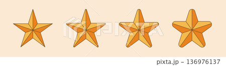 Four golden stars aligned on light background Four golden stars aligned on light background 136976137