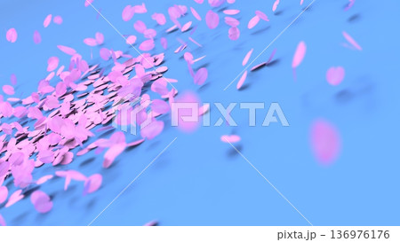 舞う桜の花びら 春の桜吹雪 CG 舞う桜の花びら 春の桜吹雪 CG 136976176