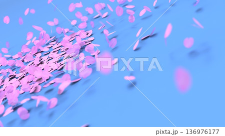 舞う桜の花びら 春の桜吹雪 CG 舞う桜の花びら 春の桜吹雪 CG 136976177