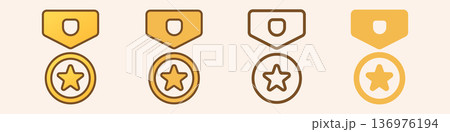 star medal veteran icon set star medal veteran icon set 136976194