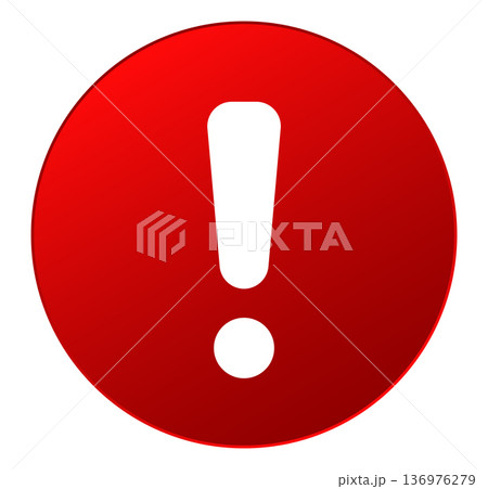 Red alert sign: circular exclamation mark symbol Red alert sign: circular exclamation mark symbol 136976279