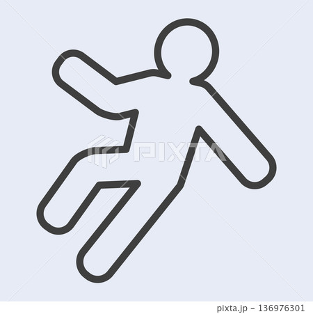 Simple chalk outline icon: crime investigation symbol Simple chalk outline icon: crime investigation symbol 136976301
