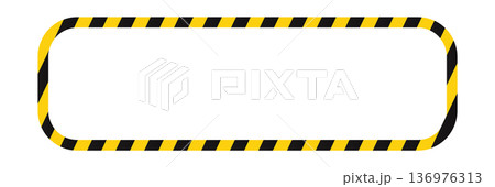Caution frame: yellow black striped border 136976313