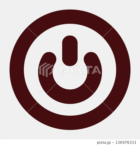 Red power symbol on white background Red power symbol on white background 136976331