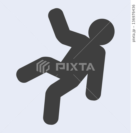 Falling figure icon: illustration of a person in distress Falling figure icon: illustration of a person in distress 136976436