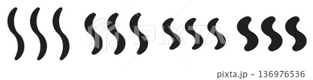 smoke icon wavy lines pattern in black and white design 136976536