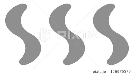 Three gray s-shaped lines on white background Three gray s-shaped lines on white background 136976579