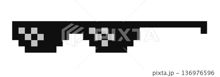 Pixelated sunglasses: retro thug life meme icon 136976596