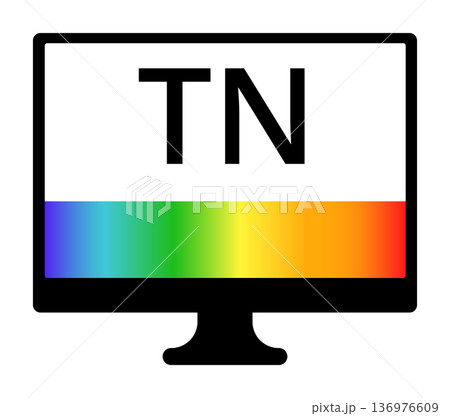 Computer screen displaying tn panel color spectrum display gradient Computer screen displaying tn panel color spectrum display gradient 136976609