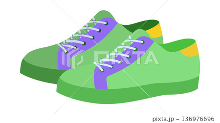 Low top sneakers shoe flat pair. Comfortable casual footwear for daily wear, campus life, relaxed wardrobe man woman. Low top sneakers shoe flat pair. Comfortable casual footwear for daily wear, campus life, relaxed wardrobe man woman. 136976696
