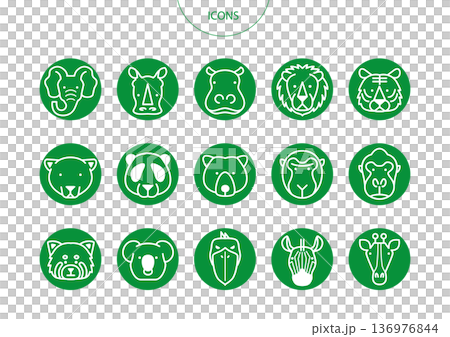 動物園圖示象形圖向量圖集 136976844