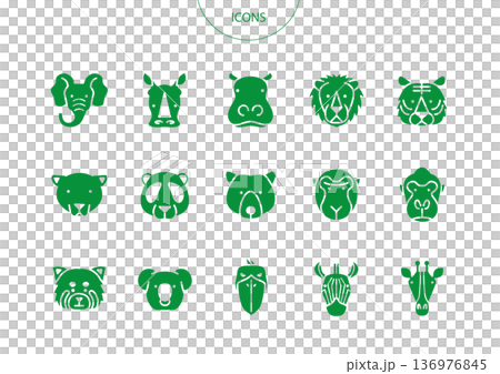 動物園 アイコン ピクトグラム ベクター イラスト セット 動物園 アイコン ピクトグラム ベクター イラスト セット 136976845