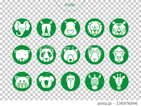 動物園圖示象形圖向量圖集 136976846