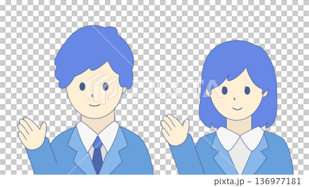 Smiling business men and women (upper body, set) 136977181