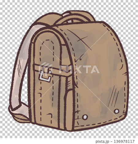 一張破舊書包的插圖 一張破舊書包的插圖 136978117