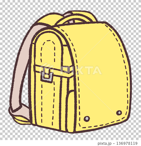 Illustration of a yellow school bag Illustration of a yellow school bag 136978119