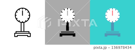 シンプルな体重計のベクターアイコン シンプルな体重計のベクターアイコン 136978434