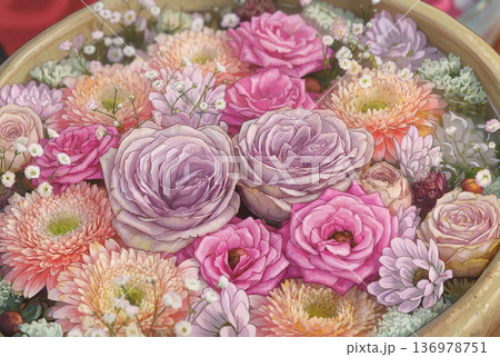 菅原天満宮の花手水3・アニメ 136978751