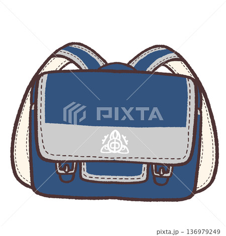 リュックタイプの学生かばんのイラスト 136979249