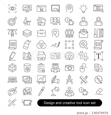クリエイティブツールのアイコンセット クリエイティブツールのアイコンセット 136979450