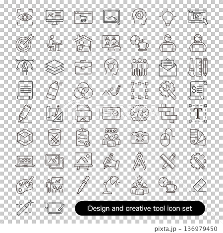 クリエイティブツールのアイコンセット クリエイティブツールのアイコンセット 136979450
