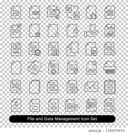 File and data management icon set 136979454