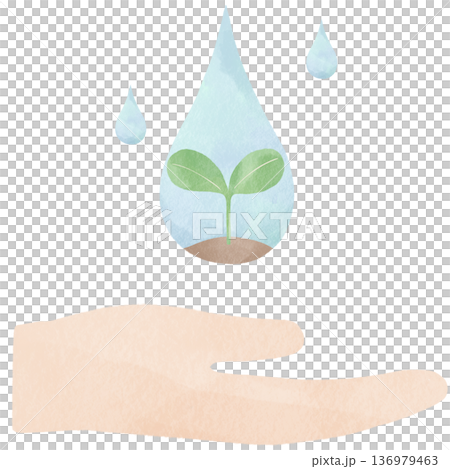 Watercolor illustration of a leaf floating in the palm of your hand | Environmental protection, sustainability, growth, SDGs, nature Watercolor illustration of a leaf floating in the palm of your hand | Environmental protection, sustainability, growth, SDGs, nature 136979463