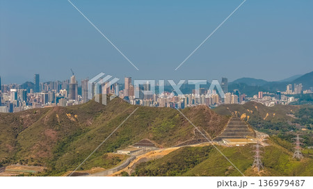 Modern Shenzhen skyline featuring iconic towers and vibrant cityscape Feb 18 2026 136979487