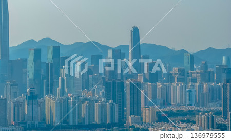 Modern Shenzhen skyline featuring iconic towers and vibrant cityscape Feb 18 2026 136979555