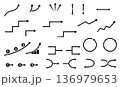 細線ミニマル ビジネス図解用 矢印セット 136979653