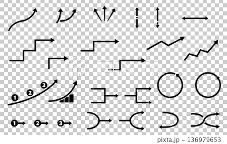 Thin line minimalist business diagram arrow set 136979653