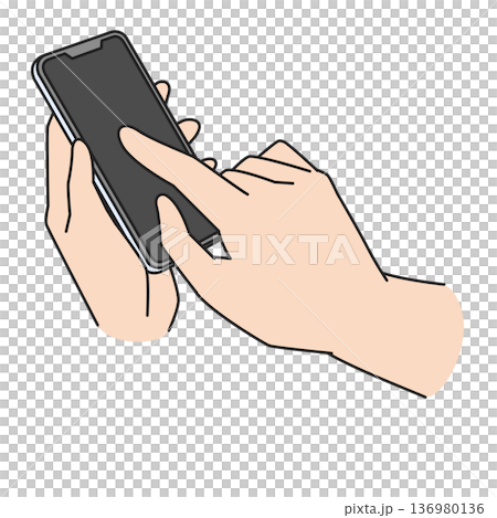 Illustration of a hand operating a smartphone Illustration of a hand operating a smartphone 136980136