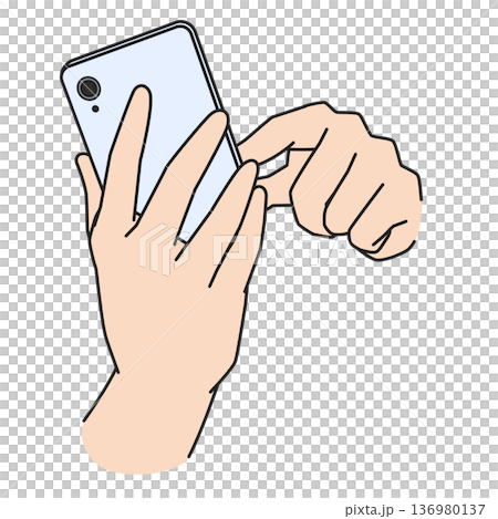 Illustration of a hand operating a smartphone Illustration of a hand operating a smartphone 136980137