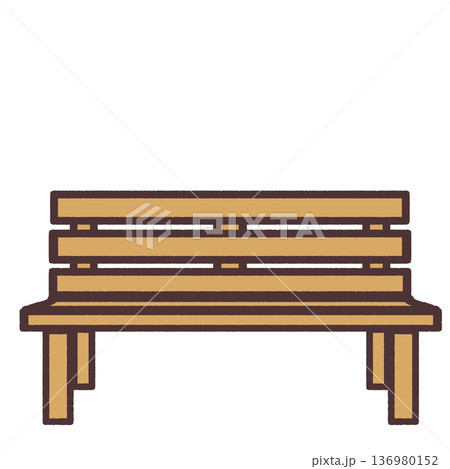 シンプルな木製ベンチのイラスト 136980152